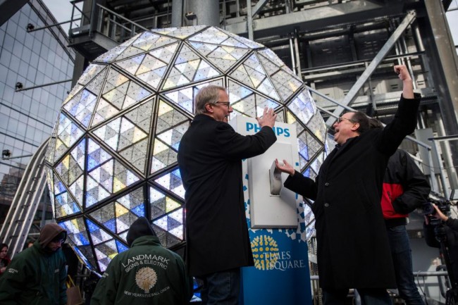 Times Square Crystal Ball Tested Before New Years Eve
