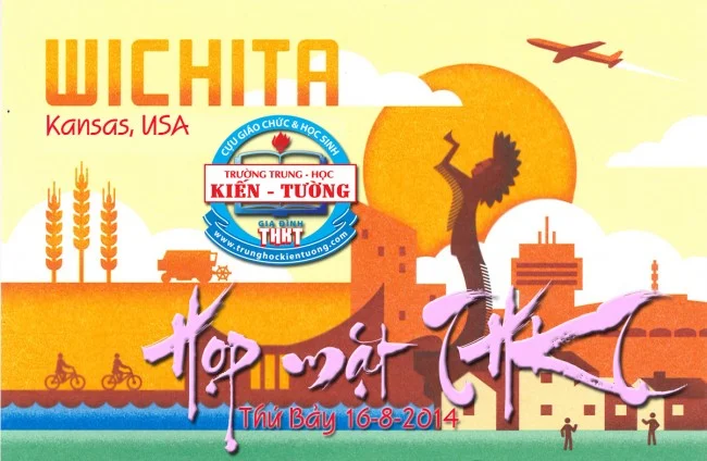 Poster họp mặt Gia đình Trung học Kiến Tường tại Wichita, Kansas 2014